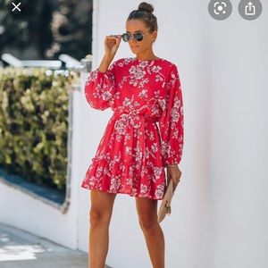 You Grow Girl Balloon Sleeve Ruffle Dress